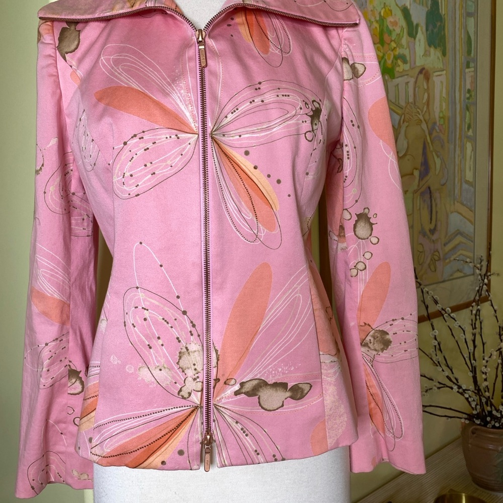 Pamela McCoy Pink Floral cotton Women's Jacket
